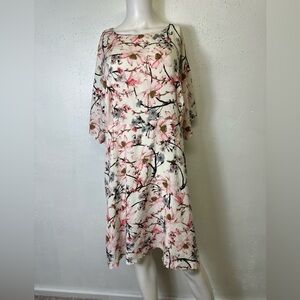 GEORGE BRAND SIZE 18 NWT FLORAL DRESS 100% VISCOSE ZIPPER BACK SHORT SLEEVE